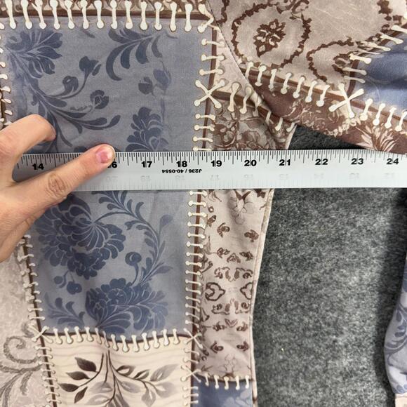 Unbranded Mini Dress Women L Large Beige Floral Short Round Neck Long Sleeve - Picture 3 of 7